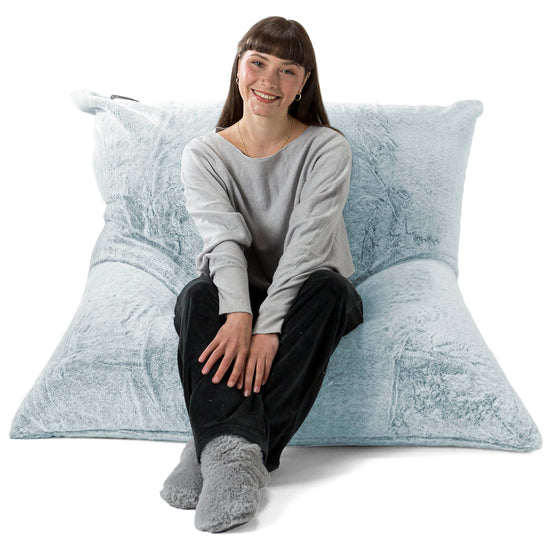 XL Pillow Beanbag - Faux Rabbit Fur Dusty Blue 01