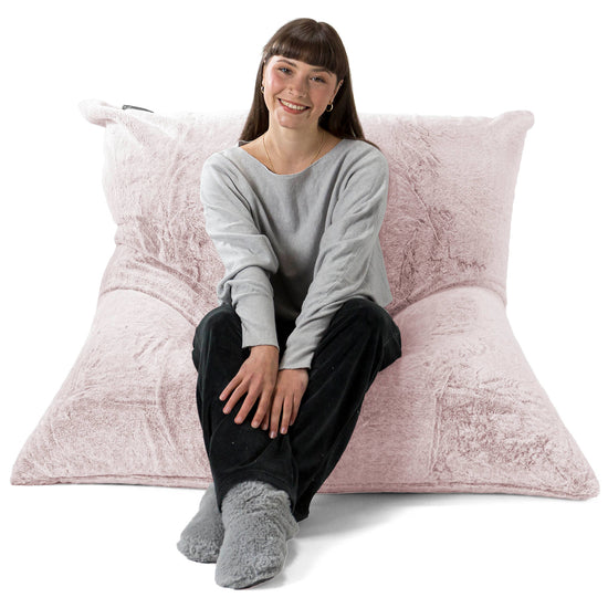 XL Pillow Beanbag - Faux Rabbit Fur Dusty Pink 01