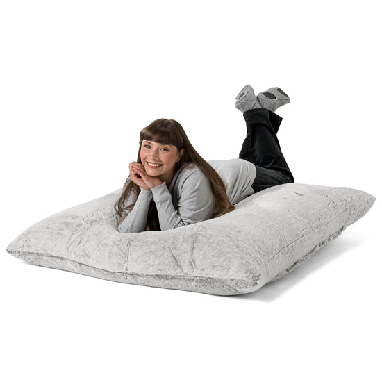 XL Pillow Beanbag - Faux Rabbit Fur Light Grey 03