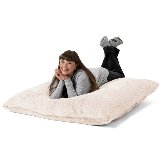 XL Pillow Beanbag - Faux Rabbit Fur White 03