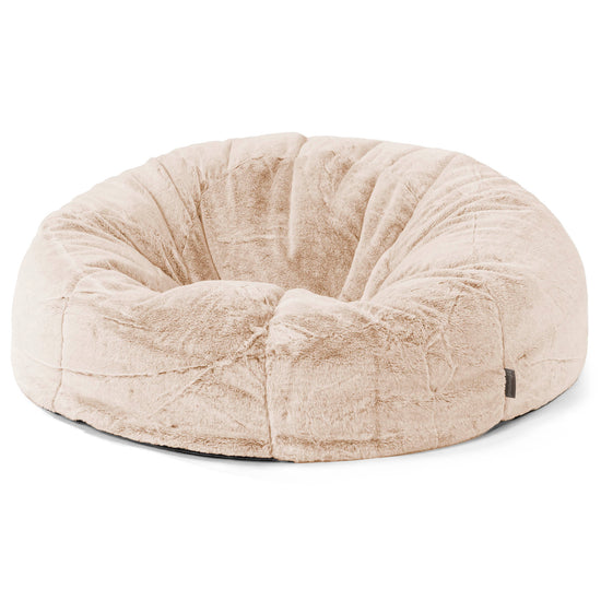 Classic Sofa Bean Bag - Faux Rabbit Fur White 01