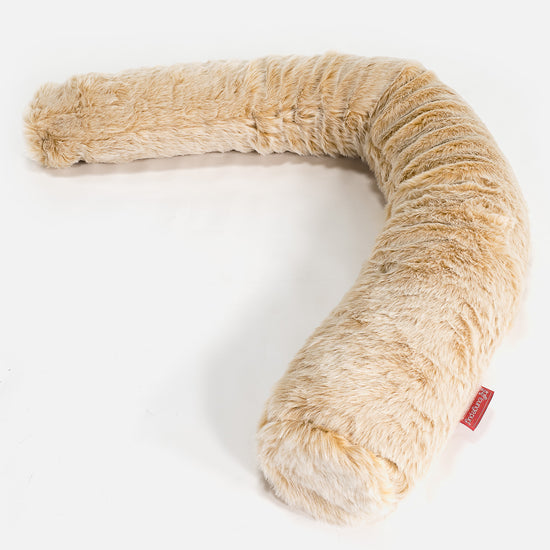 XXL Cuddle Cushion - Faux Fur Sheepskin White 01