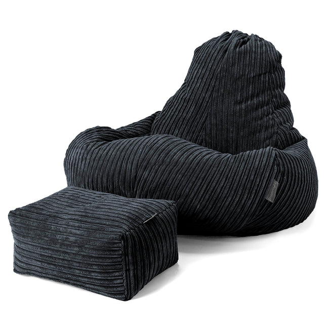 Ultra Lux Gaming Bean Bag Chair - Cord Black 02
