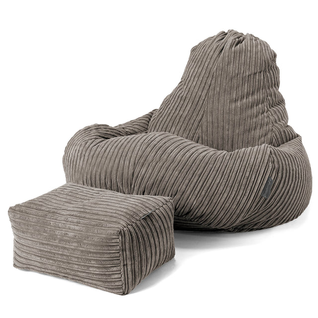 Ultra Lux Gaming Bean Bag Chair - Cord Graphite Grey 02