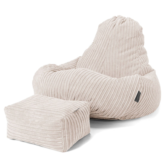 Ultra Lux Gaming Bean Bag Chair - Cord Ivory 02