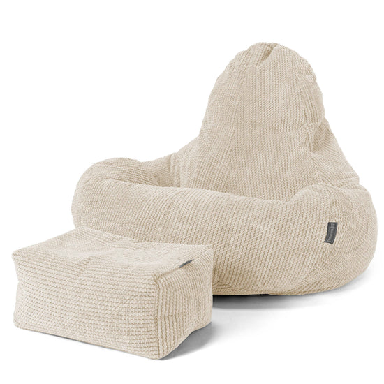 Ultra Lux Gaming Bean Bag Chair - Pom Pom Ivory 02