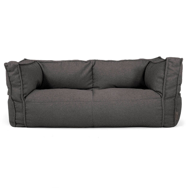 The 2 Seater Albert Sofa Bean Bag - Boucle Graphite Grey 01