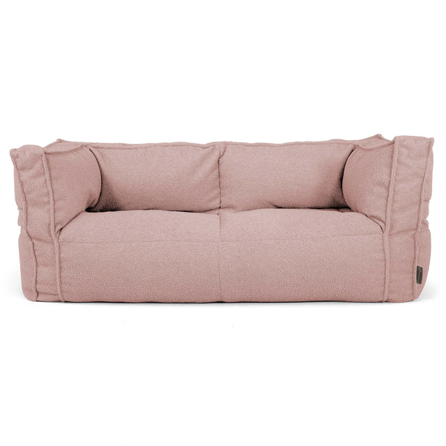 The 2 Seater Albert Sofa Bean Bag - Boucle Pink 01