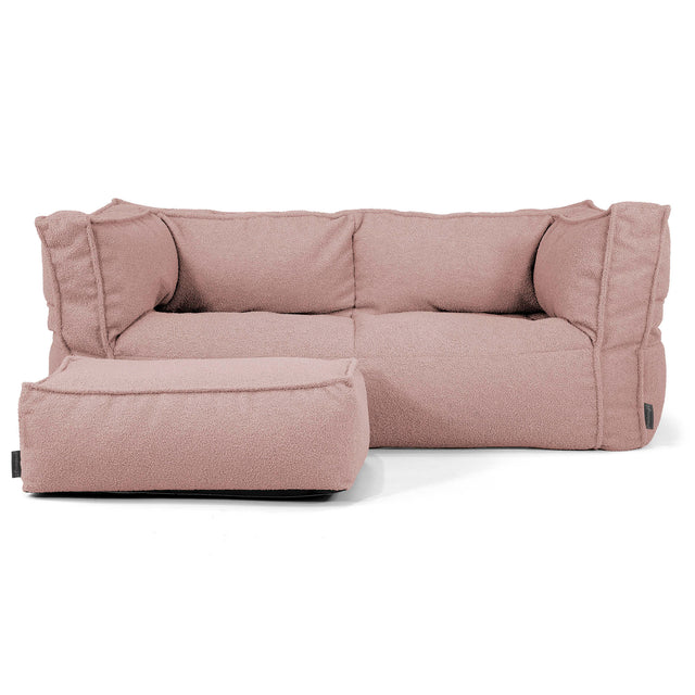The 2 Seater Albert Sofa Bean Bag - Boucle Pink 02