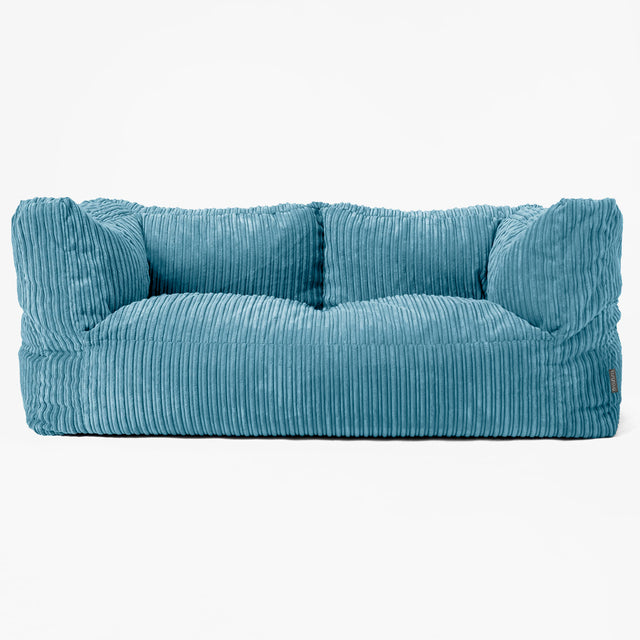 The 2 Seater Albert Sofa Bean Bag - Cord Aegean Blue 01