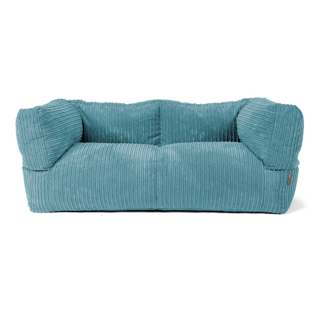 The 2 Seater Albert Sofa Bean Bag - Cord Aegean Blue 01