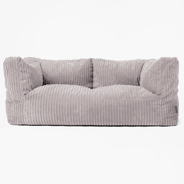 The 2 Seater Albert Sofa Bean Bag - Cord Aluminium Silver 01