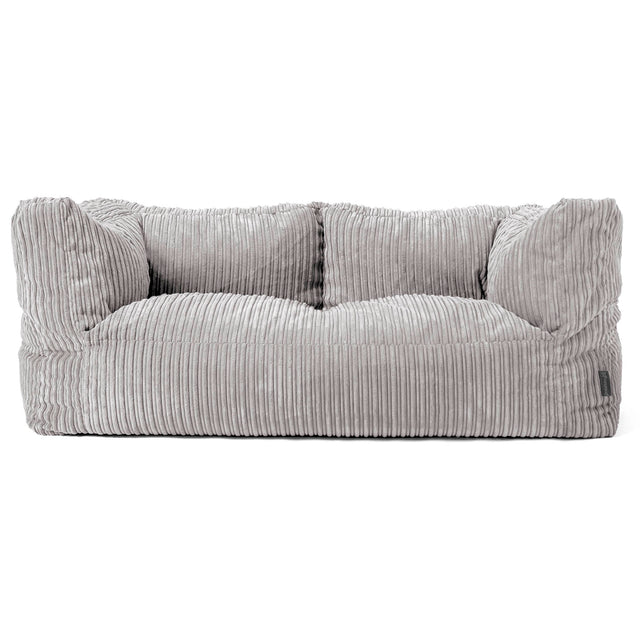 The 2 Seater Albert Sofa Bean Bag - Cord Aluminium Silver 01