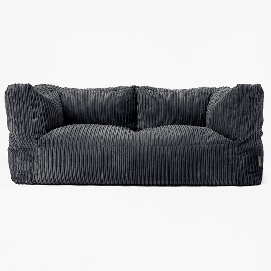 The 2 Seater Albert Sofa Bean Bag - Cord Black 01