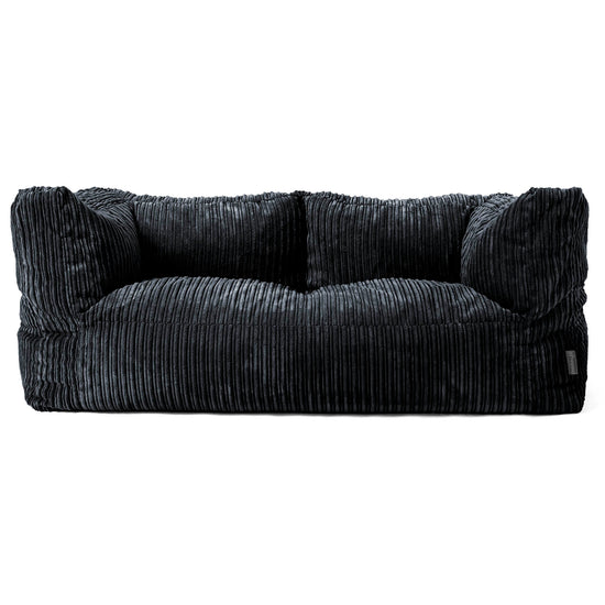 The 2 Seater Albert Sofa Bean Bag - Cord Black 01