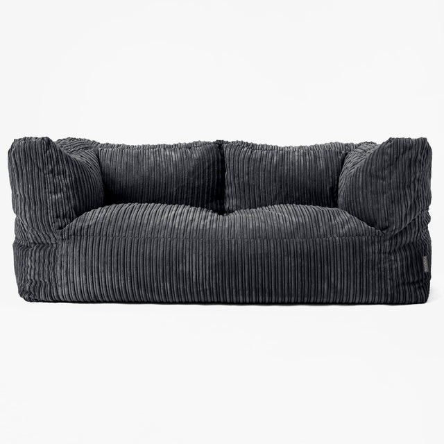 The 2 Seater Albert Sofa Bean Bag - Cord Black 01