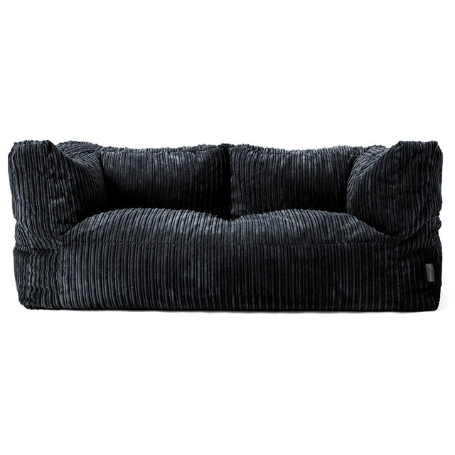 The 2 Seater Albert Sofa Bean Bag - Cord Black 01