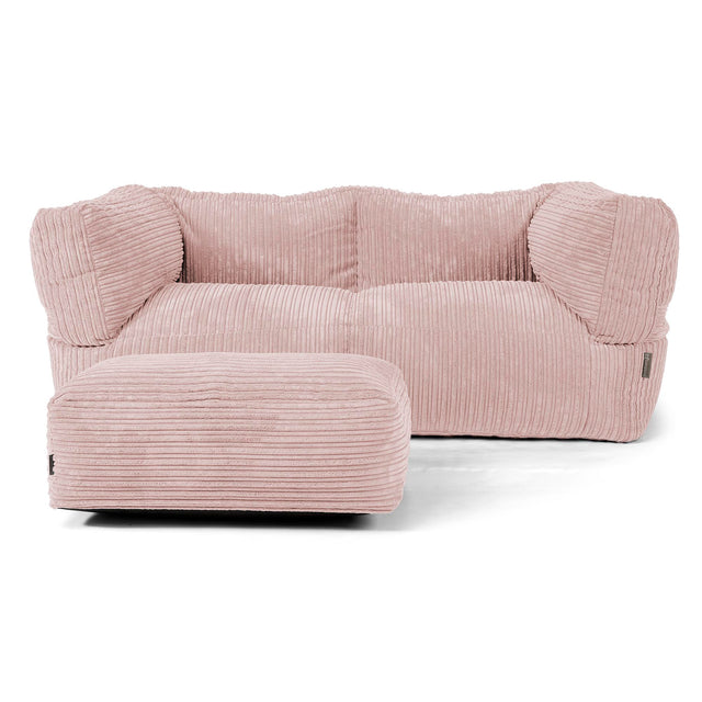 The 2 Seater Albert Sofa Bean Bag - Cord Blush Pink 02