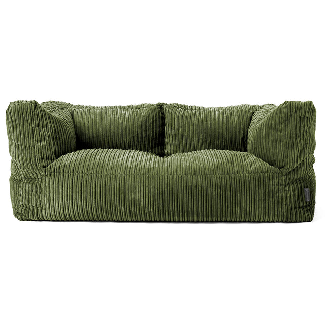 The 2 Seater Albert Sofa Bean Bag - Cord Forest Green 01