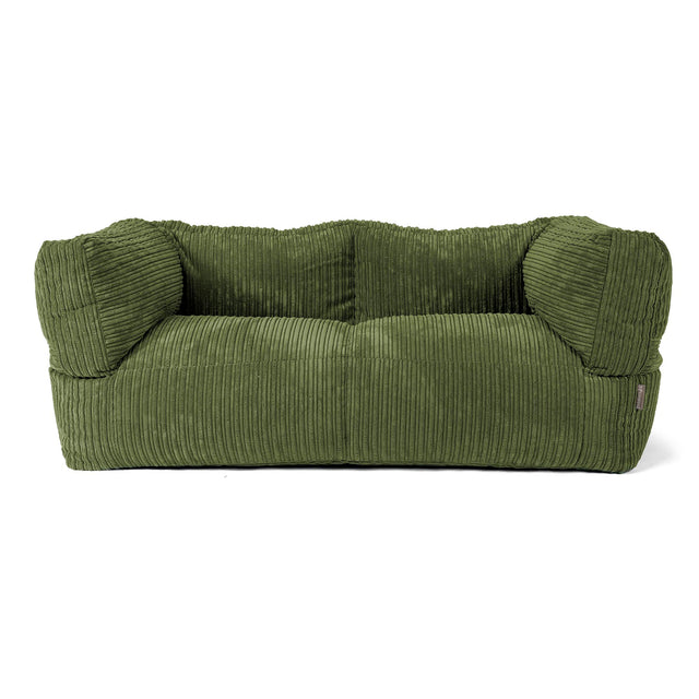 The 2 Seater Albert Sofa Bean Bag - Cord Forest Green 01