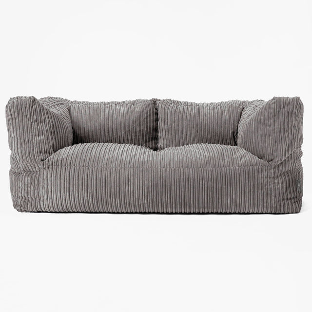 The 2 Seater Albert Sofa Bean Bag - Cord Graphite Grey 01