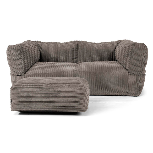 The 2 Seater Albert Sofa Bean Bag - Cord Graphite Grey 02