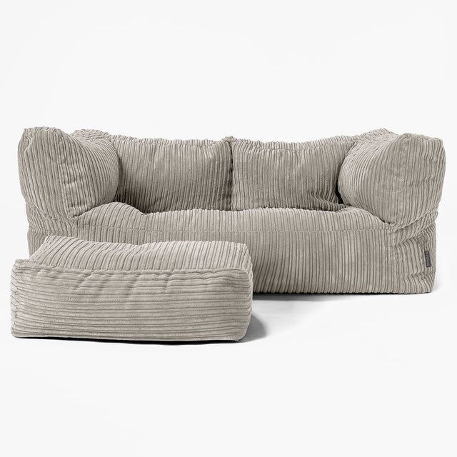 The 2 Seater Albert Sofa Bean Bag - Cord Mink 02