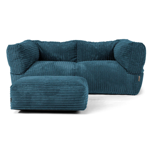 The 2 Seater Albert Sofa Bean Bag - Cord Navy Blue 02