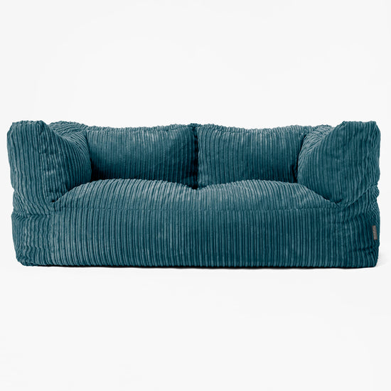 The 2 Seater Albert Sofa Bean Bag - Cord Teal Blue 01