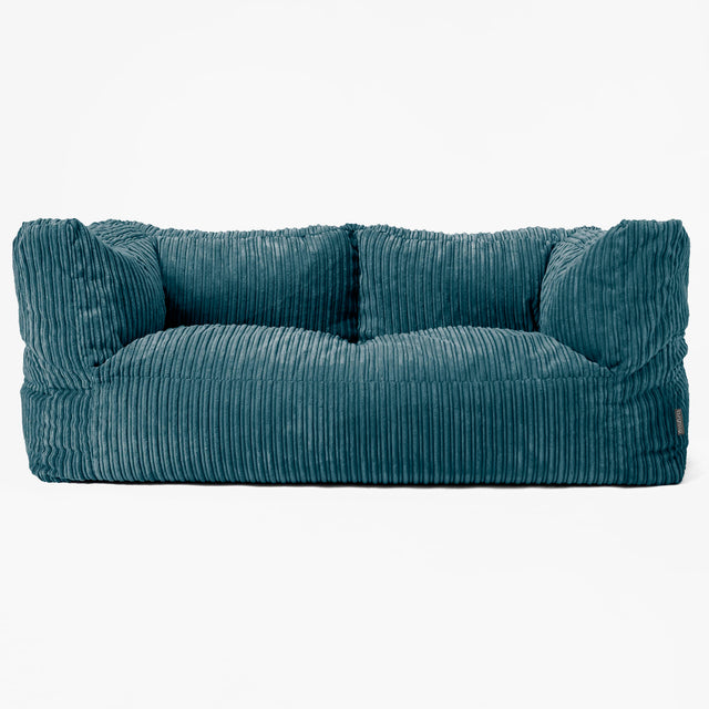 The 2 Seater Albert Sofa Bean Bag - Cord Teal Blue 01