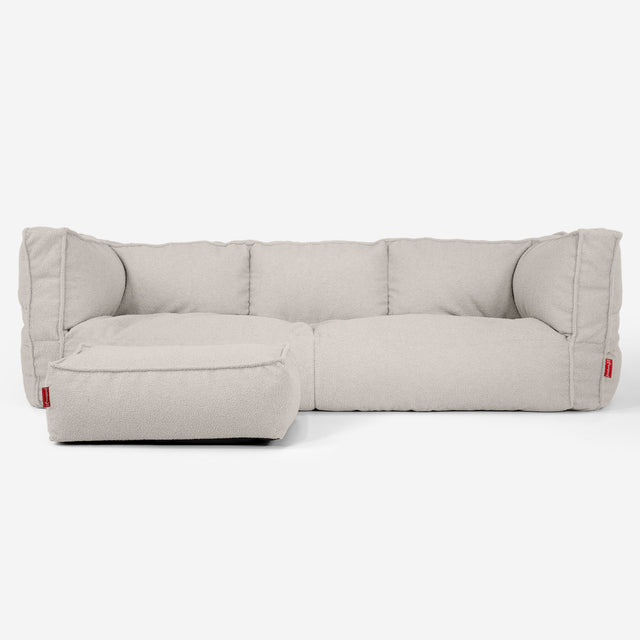 The 3 Seater Albert Sofa Bean Bag - Boucle Ivory 02