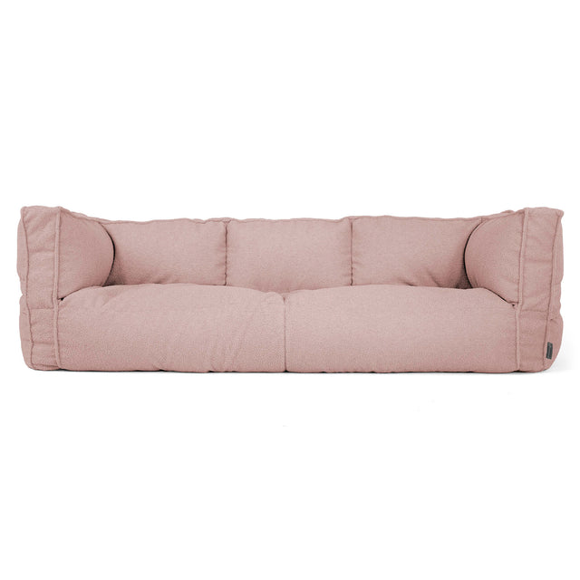 The 3 Seater Albert Sofa Bean Bag - Boucle Pink 01