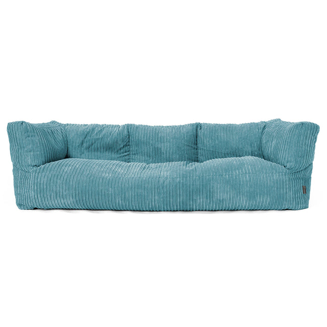 The 3 Seater Albert Sofa Bean Bag - Cord Aegean Blue 01