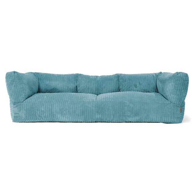 The 3 Seater Albert Sofa Bean Bag - Cord Aegean Blue 01