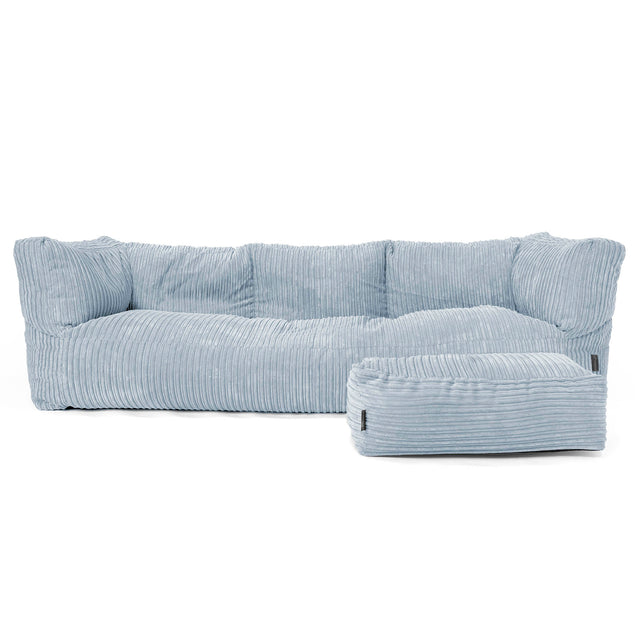 The 3 Seater Albert Sofa Bean Bag - Cord Baby Blue 02