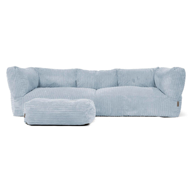 The 3 Seater Albert Sofa Bean Bag - Cord Baby Blue 02
