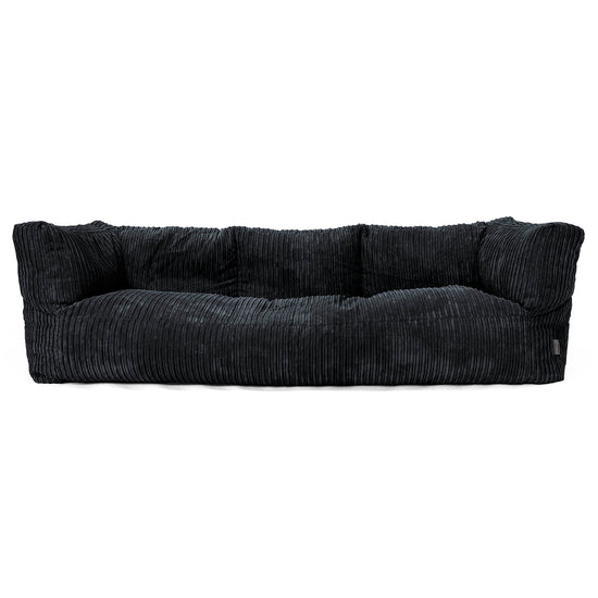 The 3 Seater Albert Sofa Bean Bag - Cord Black 01