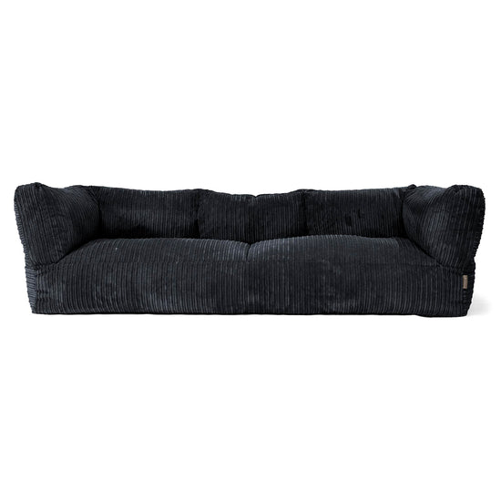 The 3 Seater Albert Sofa Bean Bag - Cord Black 01