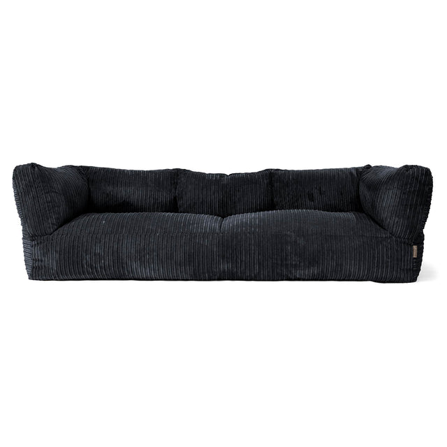 The 3 Seater Albert Sofa Bean Bag - Cord Black 01