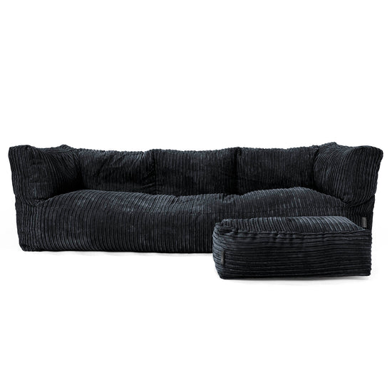 The 3 Seater Albert Sofa Bean Bag - Cord Black 02
