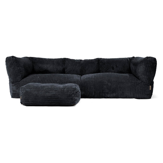The 3 Seater Albert Sofa Bean Bag - Cord Black 02