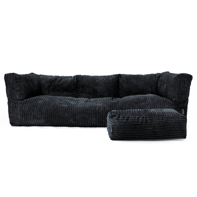 The 3 Seater Albert Sofa Bean Bag - Cord Black 02