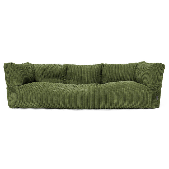 The 3 Seater Albert Sofa Bean Bag - Cord Forest Green 01