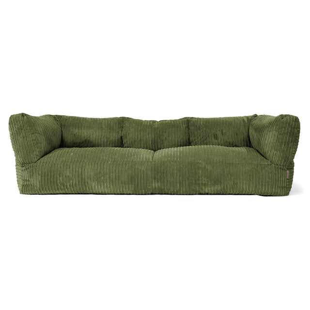 The 3 Seater Albert Sofa Bean Bag - Cord Forest Green 01