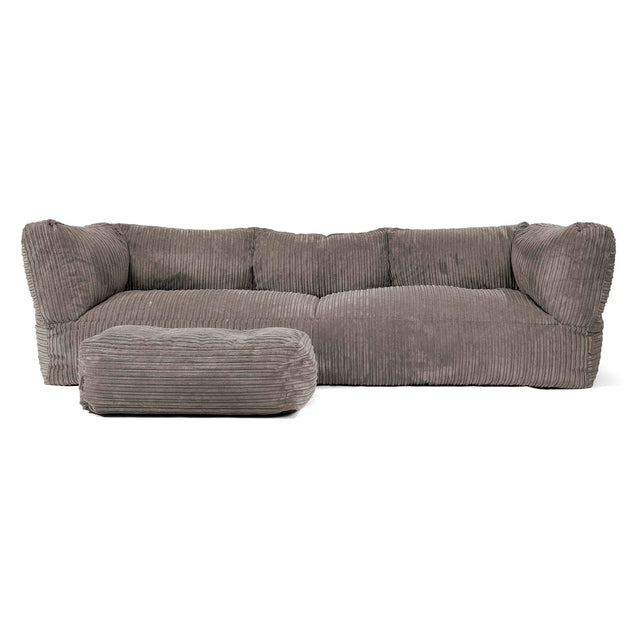 The 3 Seater Albert Sofa Bean Bag - Cord Graphite Grey 02