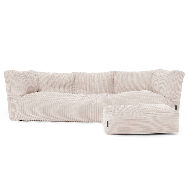 The 3 Seater Albert Sofa Bean Bag - Cord Ivory 02
