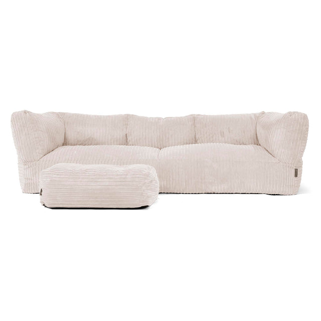 The 3 Seater Albert Sofa Bean Bag - Cord Ivory 02