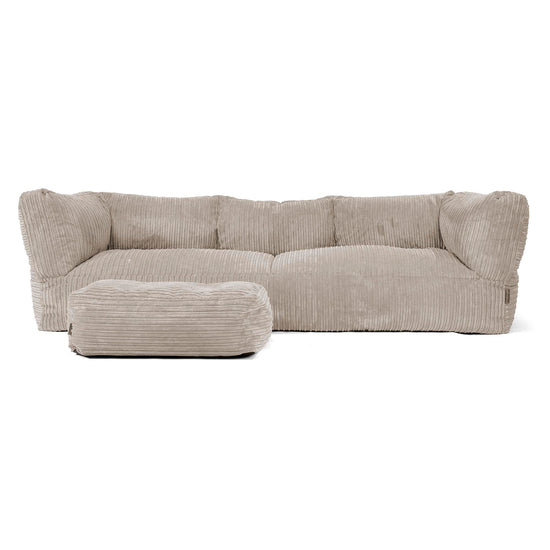 The 3 Seater Albert Sofa Bean Bag - Cord Mink 02