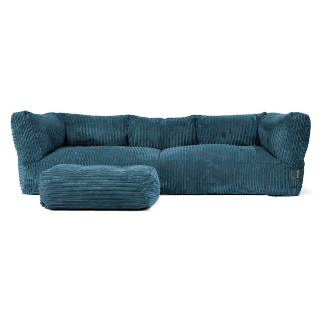 The 3 Seater Albert Sofa Bean Bag - Cord Navy Blue 02