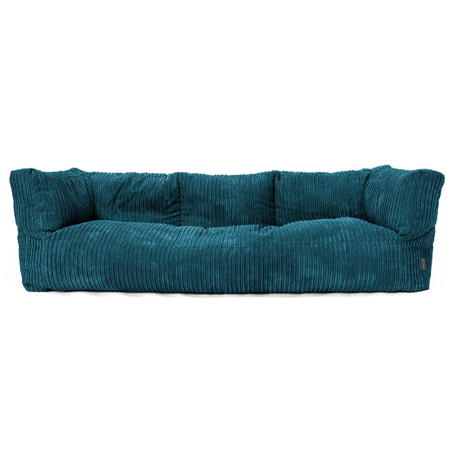 The 3 Seater Albert Sofa Bean Bag - Cord Teal Blue 01